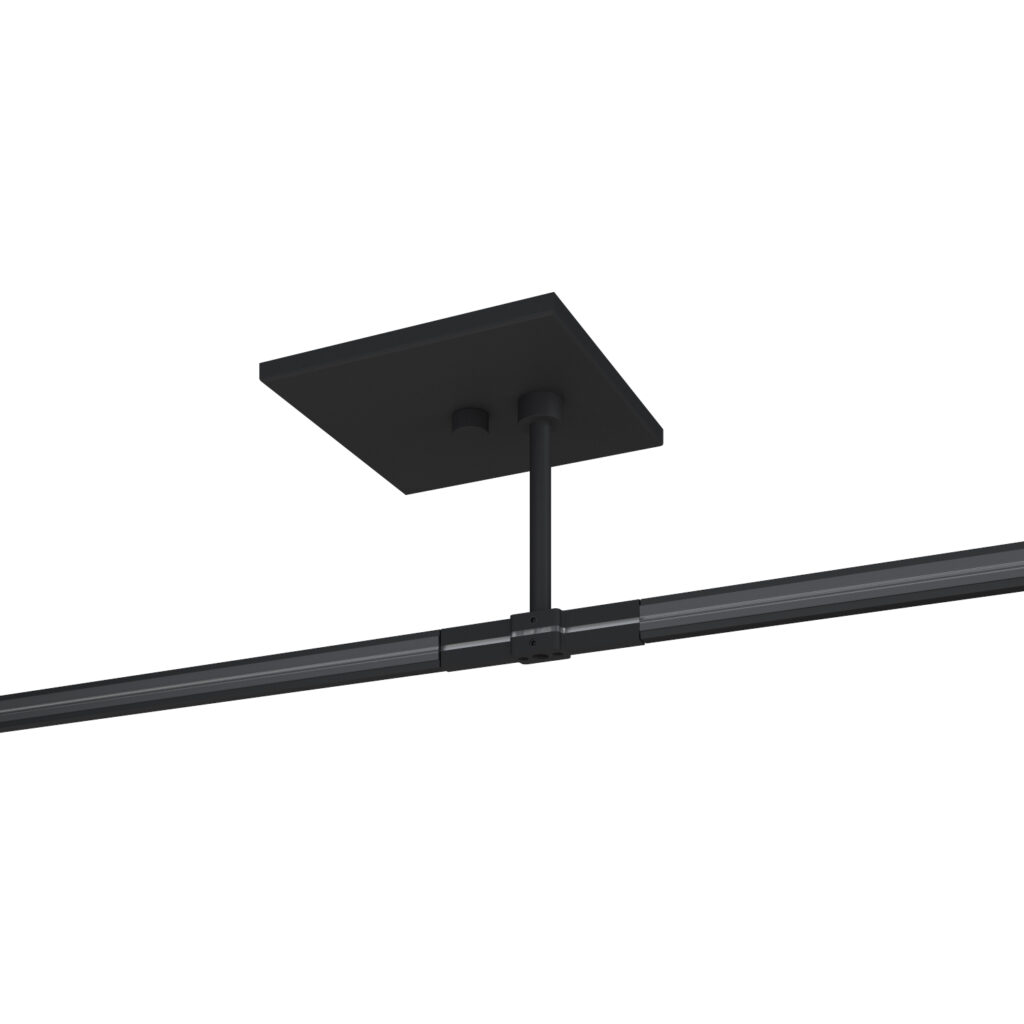 Black Single Rail Hardware - MP Lighting